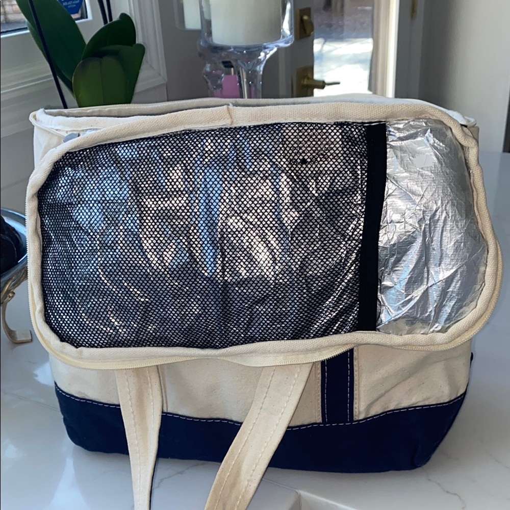 Seaside Canvas Tote Bag with Navy Accents - Picture 5 of 8